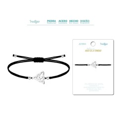 Pulsera Hilo Negro Triqueta / Nudo Trinidad Plateado - Coleccion amuleto pulsera negra